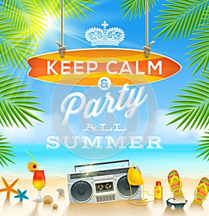 Summer holidays greeting design