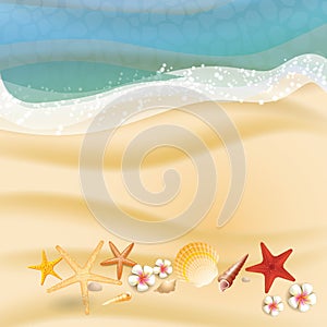 Summer holidays illustration - sea on a beach sand a sunny seascape vector