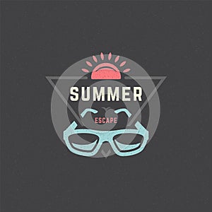 Summer holidays label or badge typography slogan design