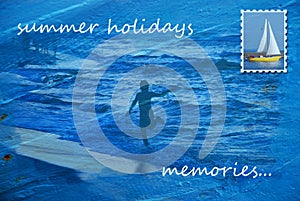 Summer holidays memories postcard