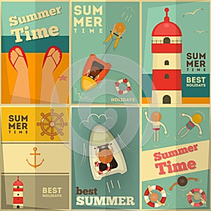 Summer Holidays posters set