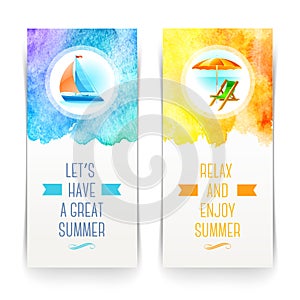 Summer holidays and travel banners