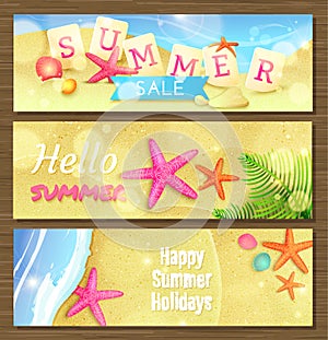 Summer holidays and travel banners