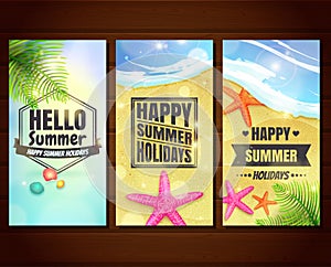 Summer holidays and travel banners