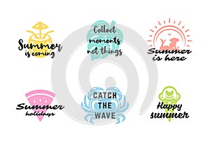 Summer holidays typography inspirational quotes or sayings design