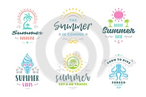 Summer holidays typography inspirational quotes or sayings design