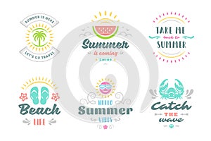 Summer holidays typography inspirational quotes or sayings design