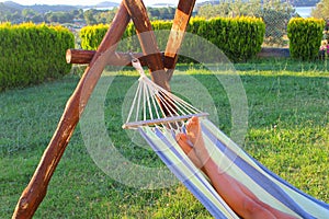 Summer holidays woman hammock, Greece