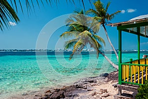 Summer house by the tropical beach.