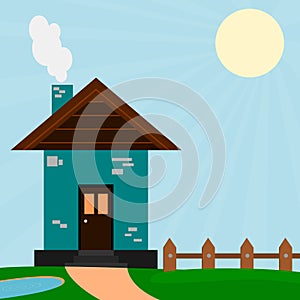 Summer house vector illustration