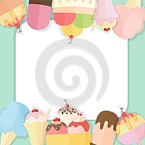 Summer ice cream background