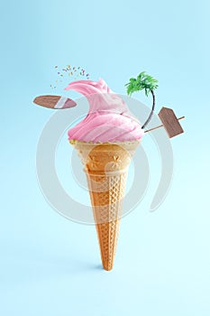 Summer ice cream concept