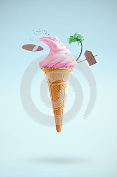 Summer ice cream concept