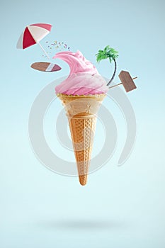 Summer ice cream concept