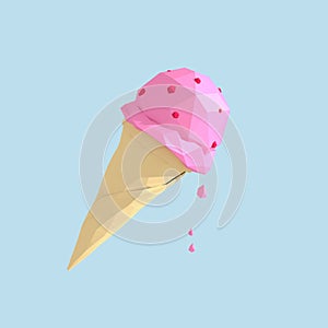 Summer ice cream low poly