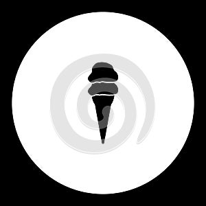 Summer ice creap two portions simple black icon eps10