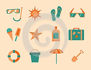 Summer icon set
