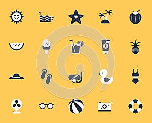 Summer icon set,Summer holiday icon set,Vector