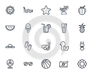 Summer icon set,Summer holiday icon set,Vector