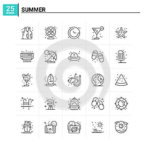 25 Summer icon set. vector background