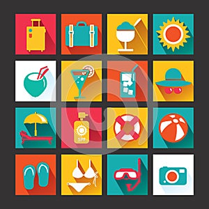 Summer Icons Set design. Icons for web design and infographic.Vector illustration.