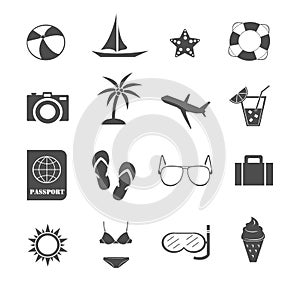 Summer icons set vector