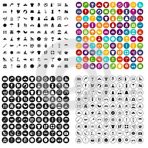 100 summer icons set vector variant