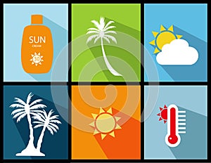 Summer icons vector illustration