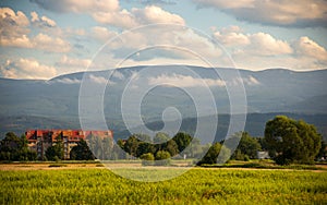 Summer, idyllic view of the Orle estate in Cieplice ÅšlÄ…skie