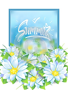 Summer illustration with a bouquet of flowers