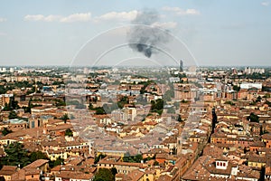 A view of a typical old European city from above.