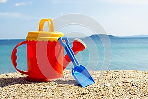 Summer items on the beach