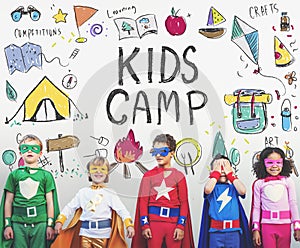 Summer Kids Camp Adventure Explore Concept