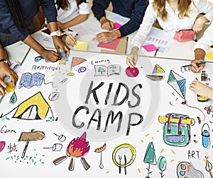 Summer Kids Camp Adventure Explore Concept