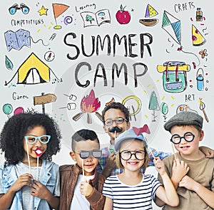 Summer Kids Camp Adventure Explore Concept