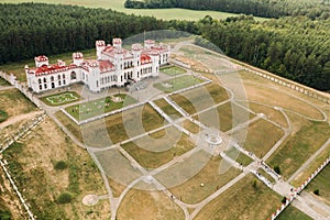 Summer Kossovsky Castle in Belarus.Puslovsky Palace