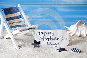 Summer Label With Deck Chair And Text Happy Mothers Day