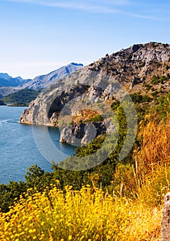 Summer lake. Barrios de Luna reservoir photo