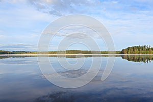 Summer lake scape at morning