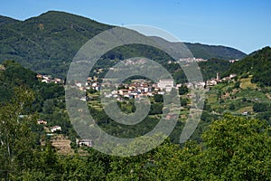 Summer landscape along the road from Castelnuovo Garfagnana to San Romano, Tuscany