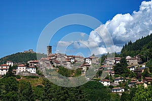 Summer landscape along the road from Castelnuovo Garfagnana to San Romano, Tuscany