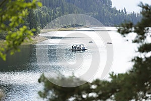 Summer landscape of Belis-Fantanele dam lake, Apuseni Mountains, Ocidental Carpathians, Romania, Europe. photo