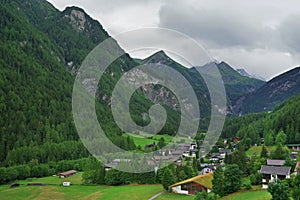 Summer landscape of Heiligenblut am Grossglockner village in Austria.