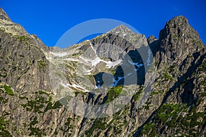 Letní krajina Vysokých Tater v okolí Zeleného Plesa. Tatranský národní park, Slovensko