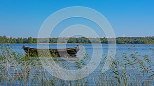 Summer landscape on the Kizhi island in Lake Onega.