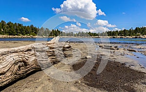 Summer landscape in La Cerdanya, Pyrenees mountain lake, Catalonia, Spain