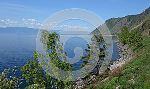 Summer landscape on Lake Baikal. Russia.