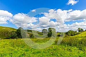 Summer landscape at Malham Cove Yorkshire Dales