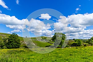 Summer landscape at Malham Cove Yorkshire Dales