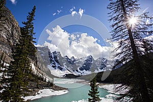 Summer landscape in Moraine lake, Banff National Park, Canada